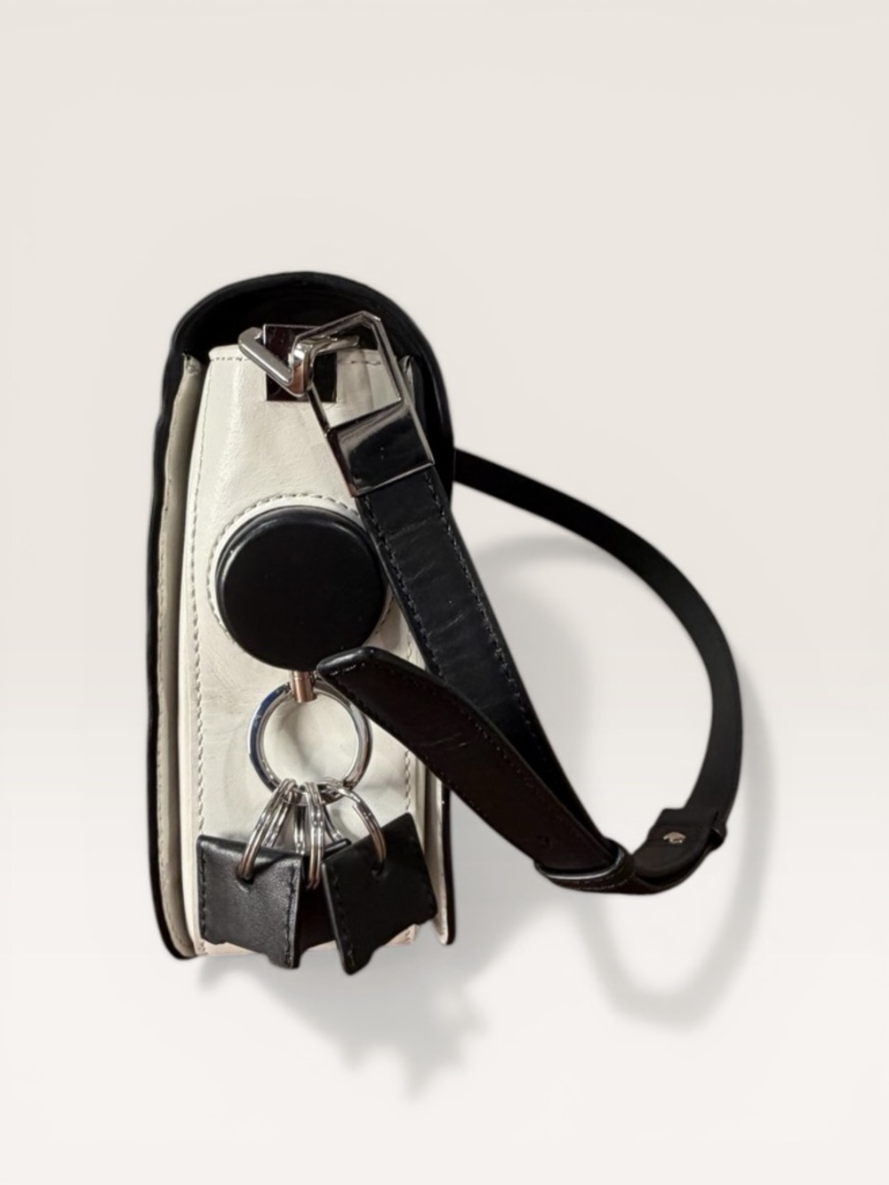 Alexander Wang black structured flap bag with snake detail - Picture 4 of 9